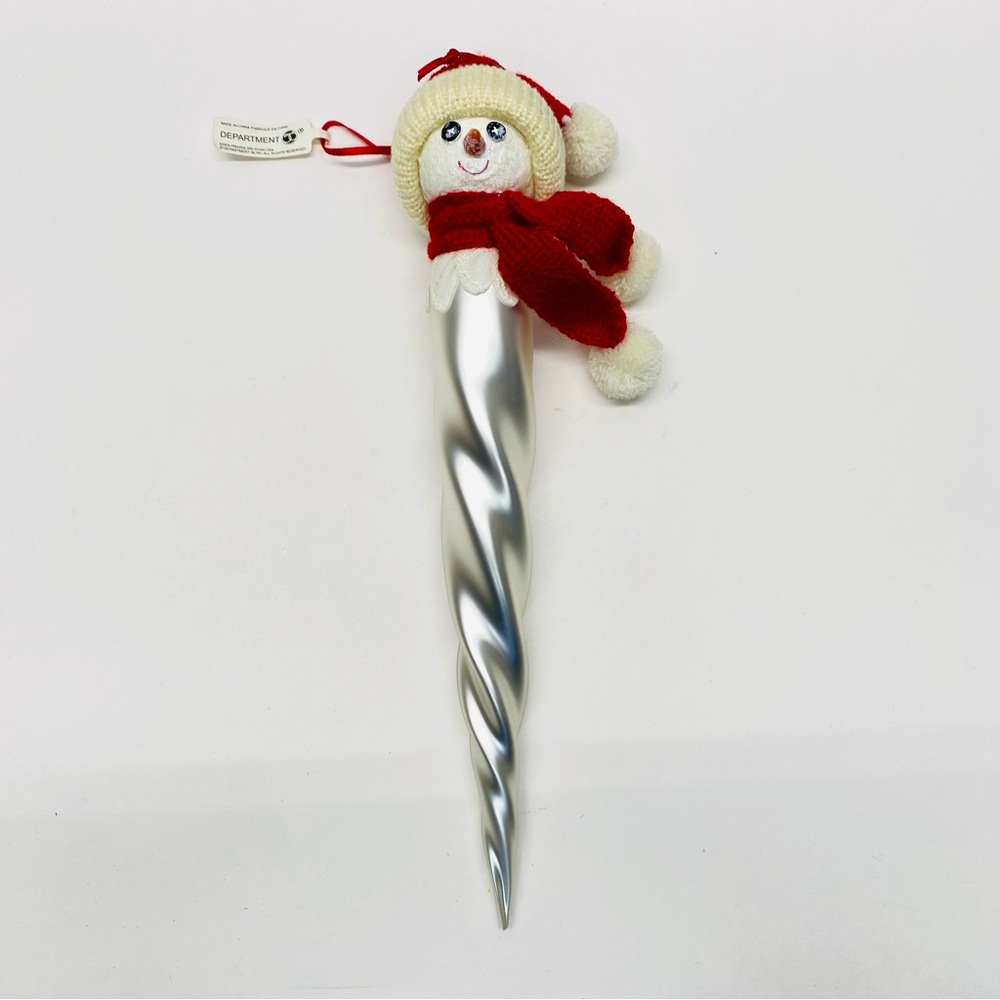 Department 56 Snowman on a Twisted Icicle Christmas Tree Ornament Whimsical Fun